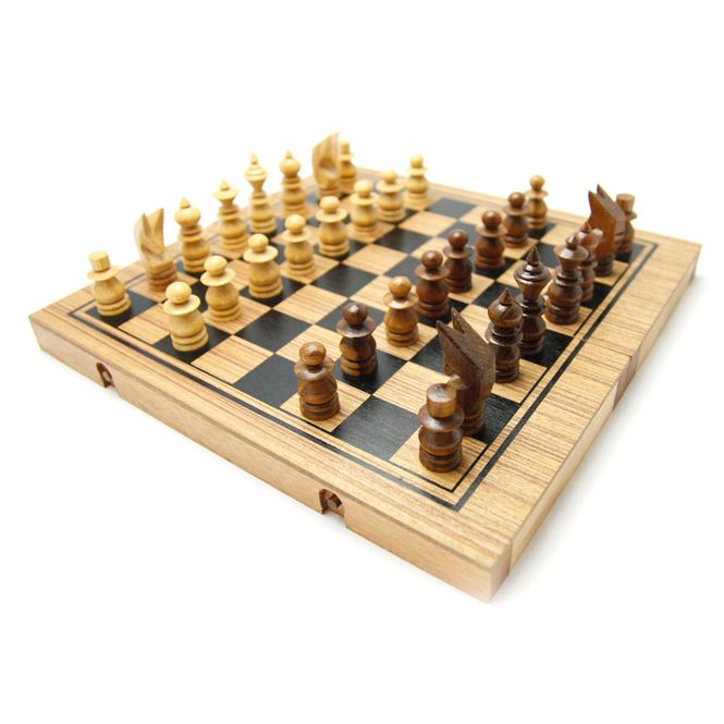 Hovedbilde 3-i-1 Klassisk Spillsett i Tre – Sjakk, Dam og Backgammon