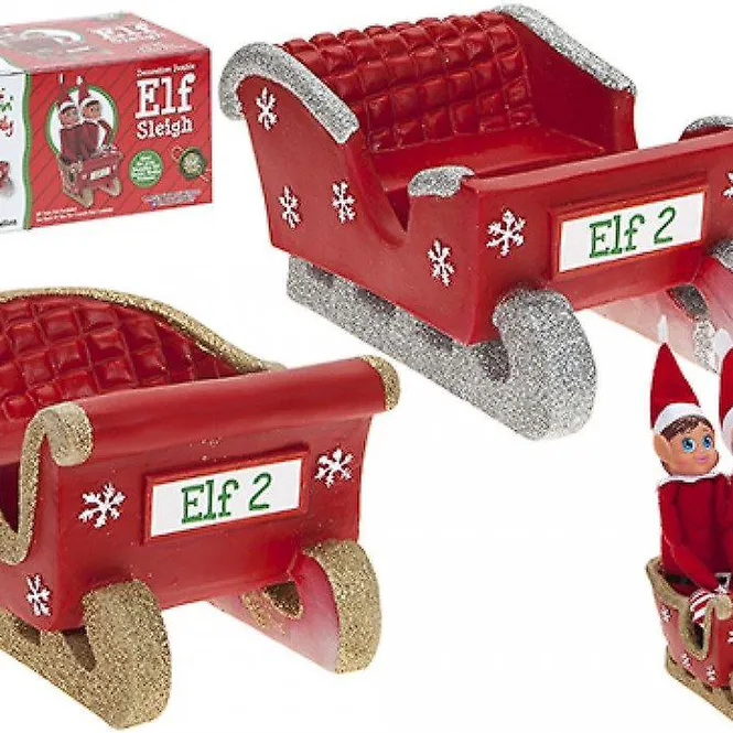 Hovedbilde Rampenisse dobbel juleslede med LED lys