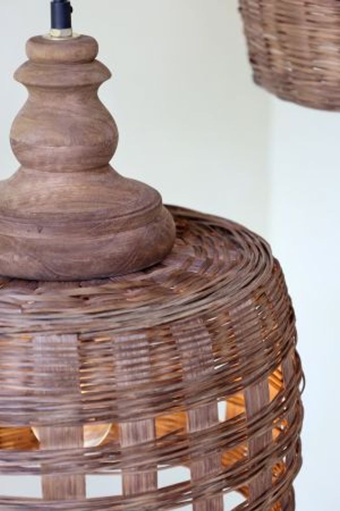 Lampe i flettet rattan fra Chique Antique