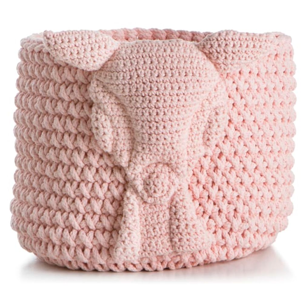Kurv strikket rosa 