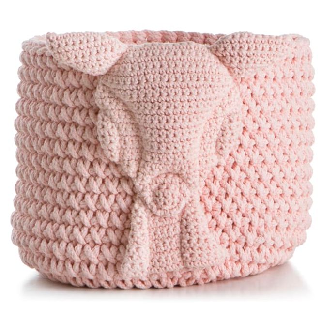 Hovedbilde Kurv strikket rosa 
