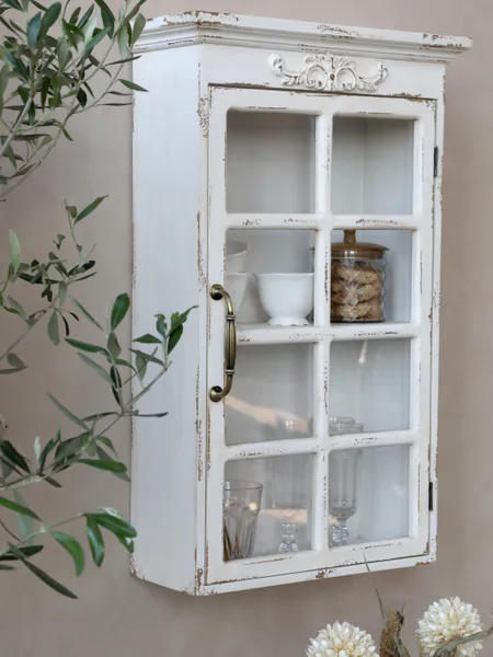 Hovedbilde Veggskap i antikk kremfarge fra Chic Antique