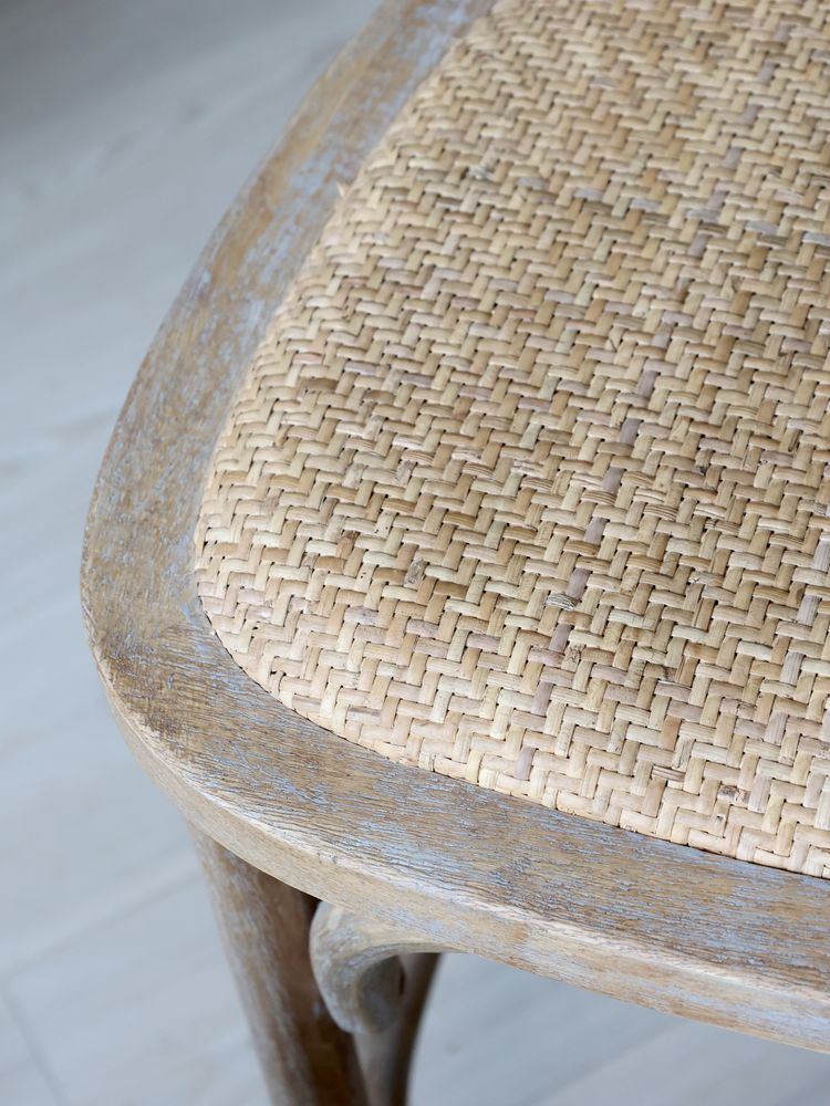 Fransk barkrakk med flettet sete og rygg fra Chic Antique