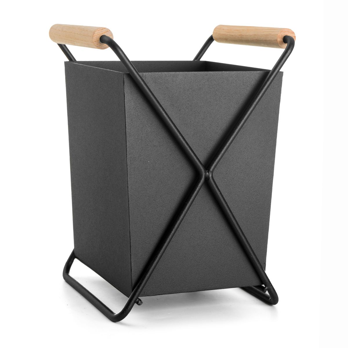 Redskapsholder i sort jern m/håndtak i ask