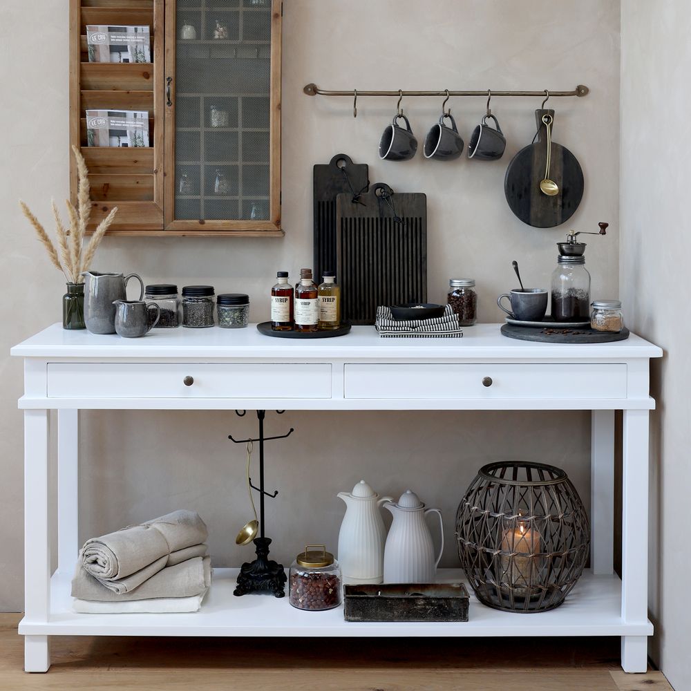Marseille anrettingsbord i hvit fra Chic Antique