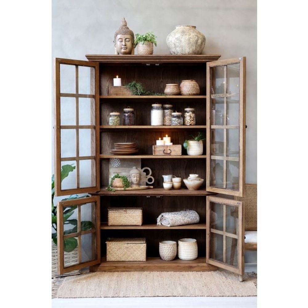 Vitrineskap Med 4 Dører/Hyller Fra Chic Antique