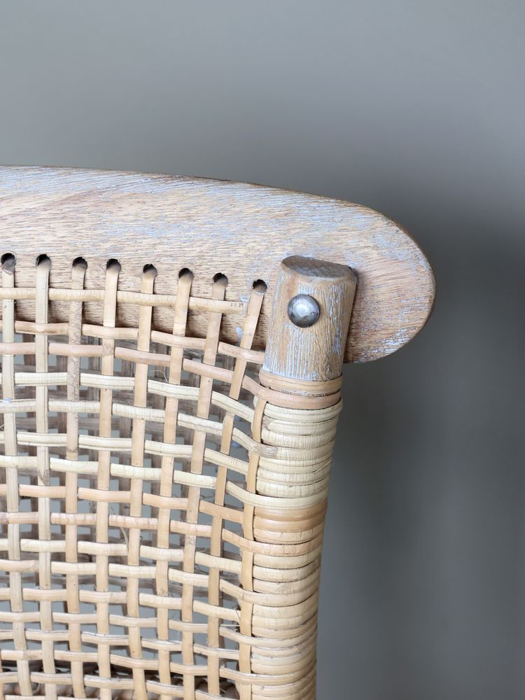 Fransk barkrakk med flettet sete og rygg fra Chic Antique
