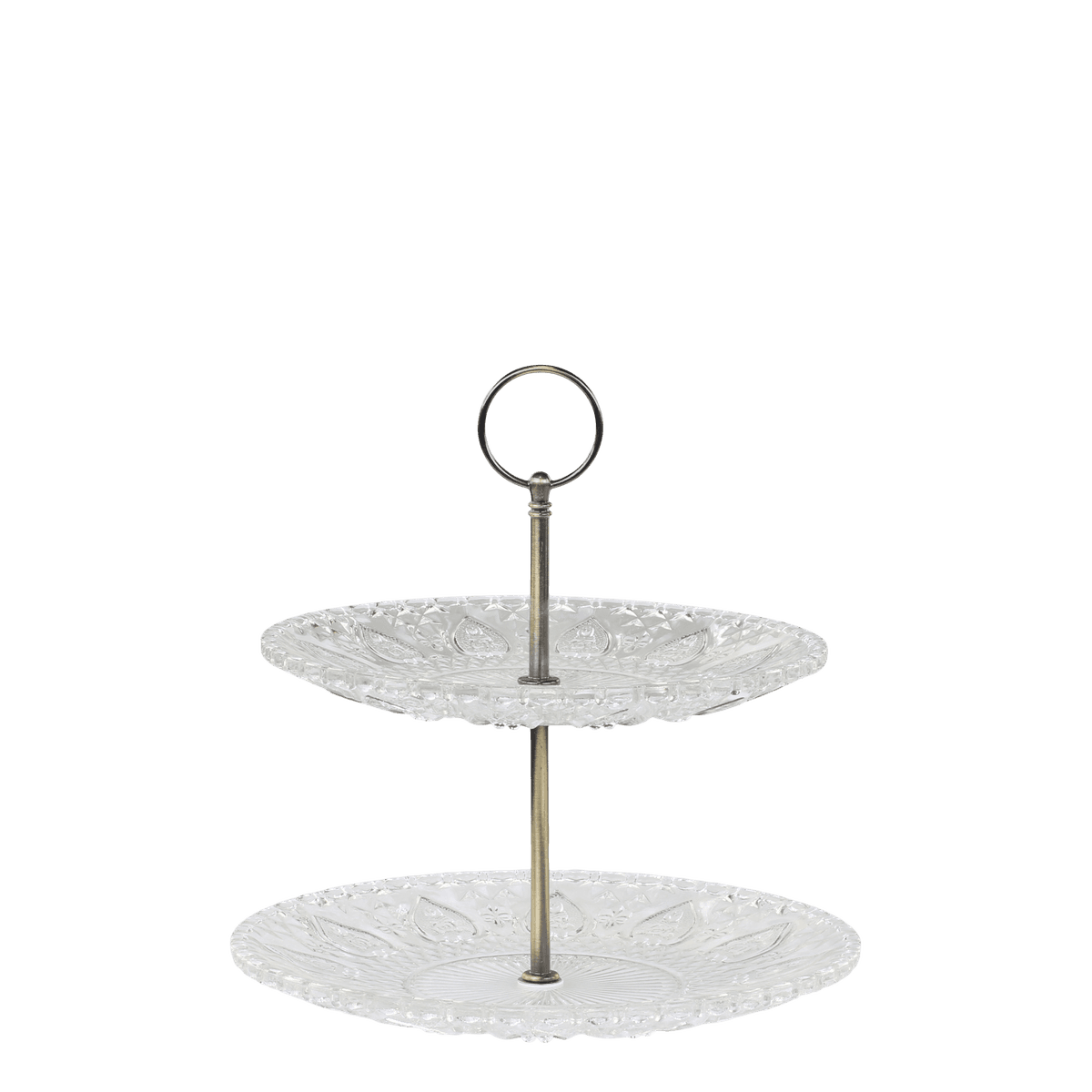 Etasjefat med 2 glassfat fra Chic Antique - 24 cm høyt