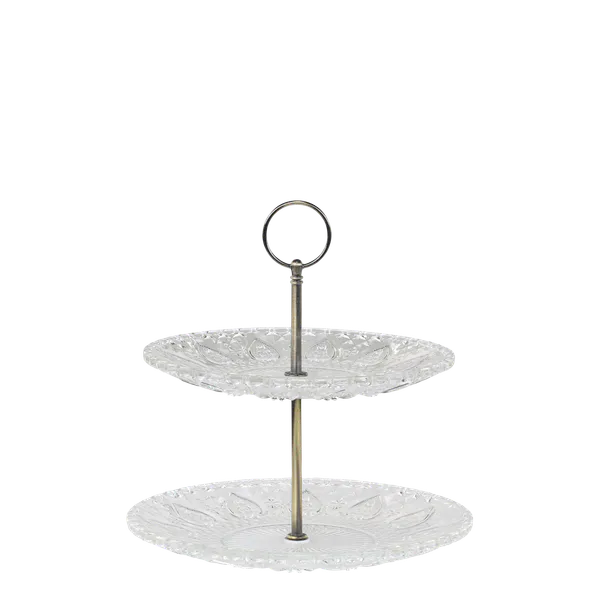 Hovedbilde Etasjefat med 2 glassfat fra Chic Antique - 24 cm høyt