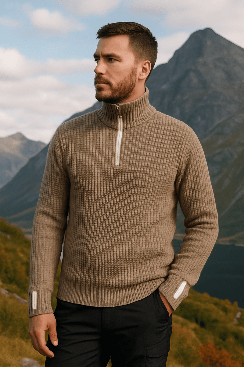 Skei ullgenser i valnøtt/ offwhite - Unisex