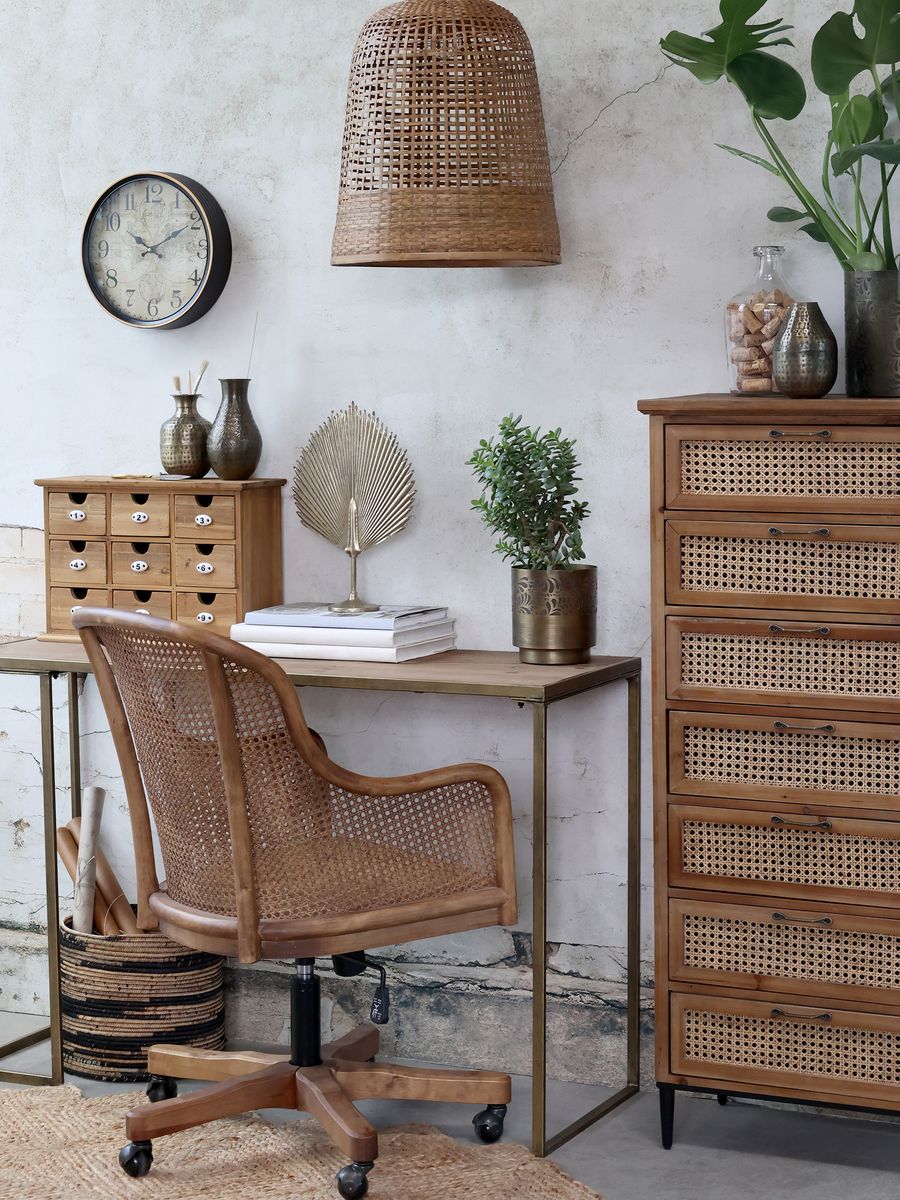 Fransk kontorstol med flettet rygg fra Chic Antique