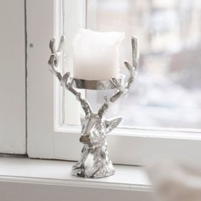 Hovedbilde Lysestake Reinsdyr 21 cm - For kubbelys