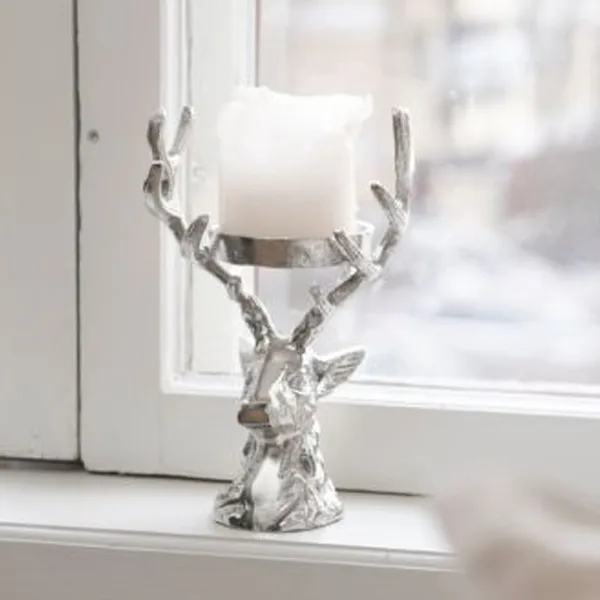 Hovedbilde Lysestake Reinsdyr 21 cm - For kubbelys