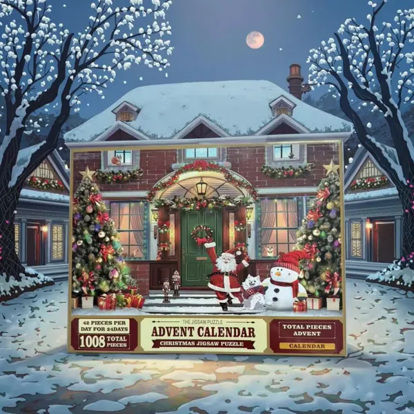Hovedbilde Puslespill Julekalender Julehus med 24 puslespill - 1008 biter - 50 x 70 cm