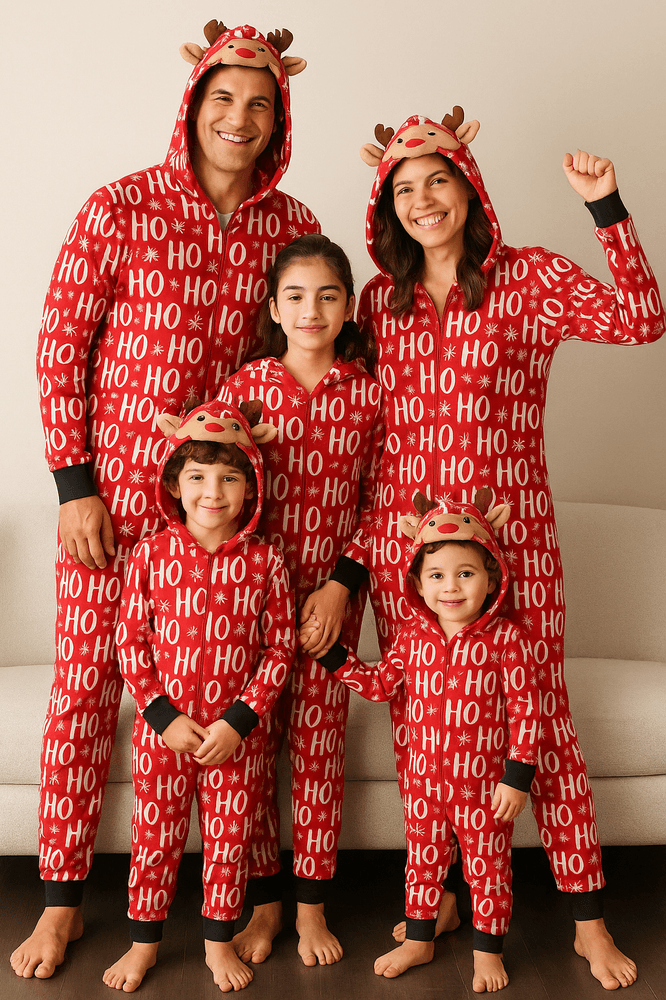 Julepyjamas jumpsuit HO-HO-HO dame - Match hele familien