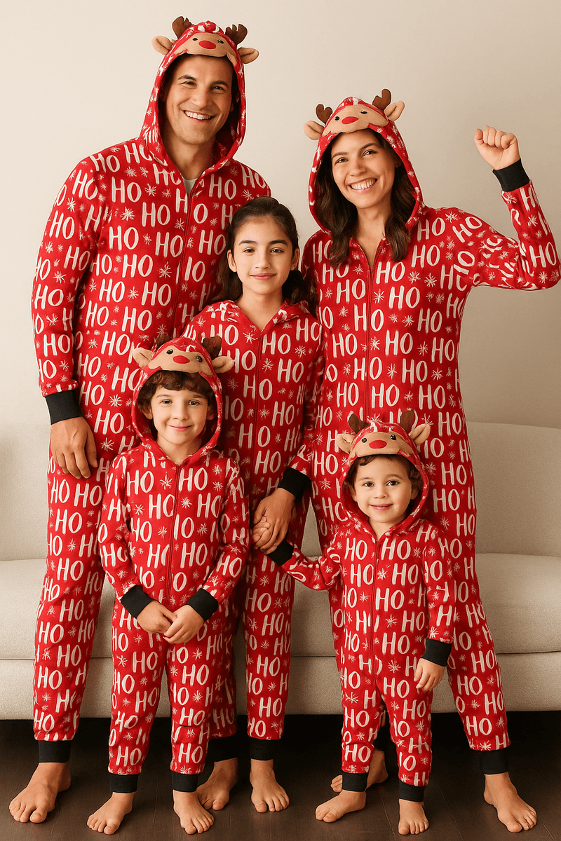 Julepyjamas jumpsuit HO-HO-HO dame - Match hele familien
