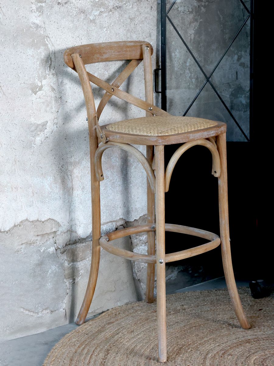 Fransk barkrakk med flettet sete fra Chic Antique 