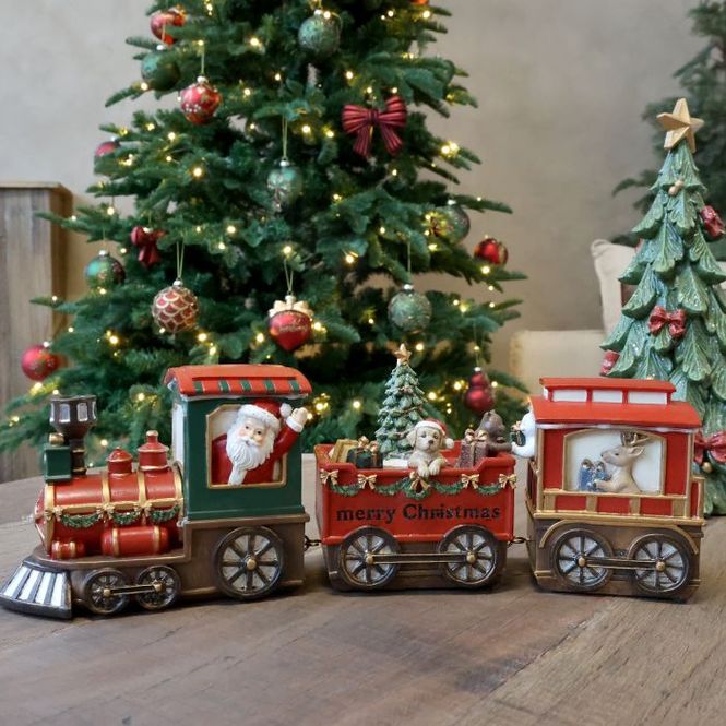 Hovedbilde Noël Juletog med 2 vogner og LED - Chique Antique