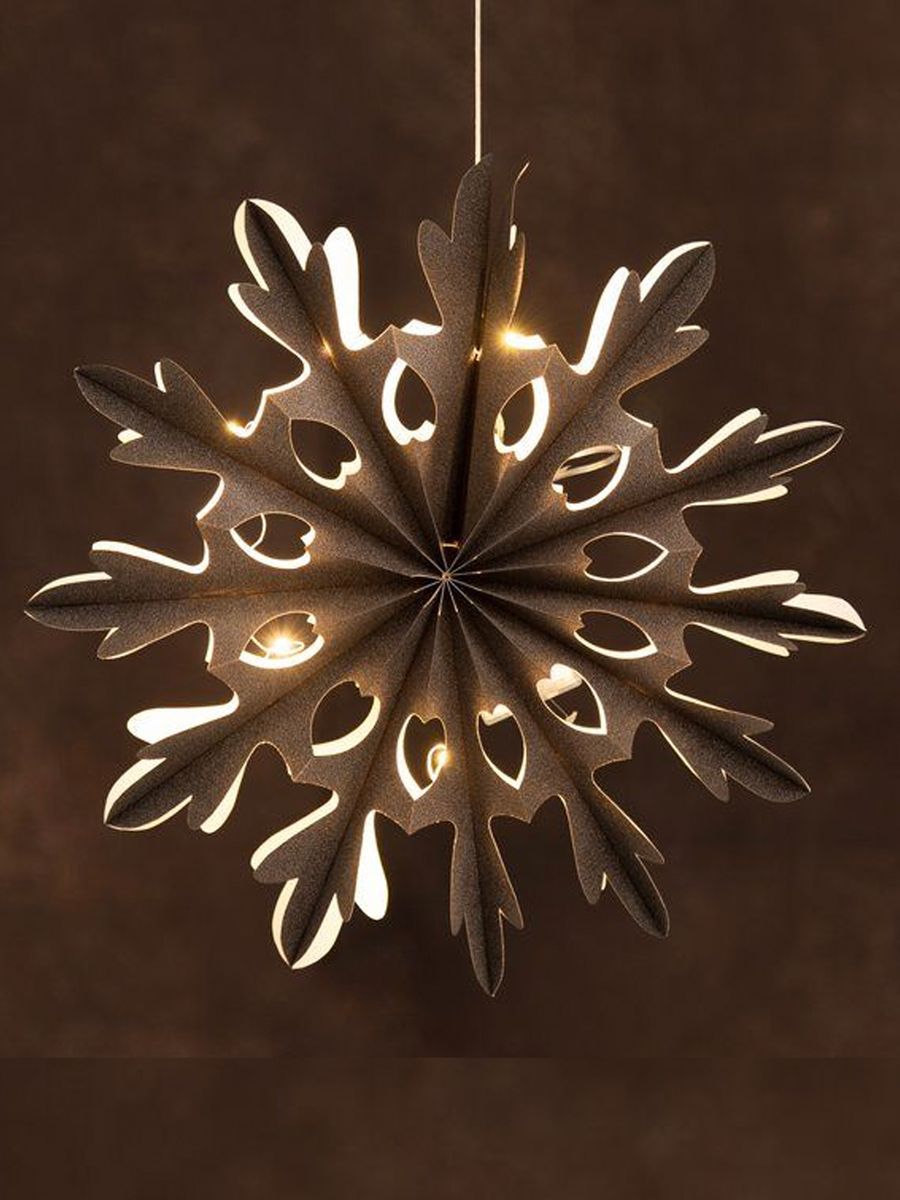 Snøflak med med 20 ledlys - 40 cm