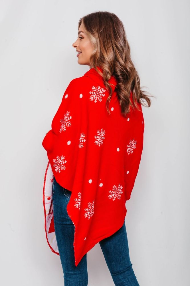 Juleponcho rød Merry Christmas - One size