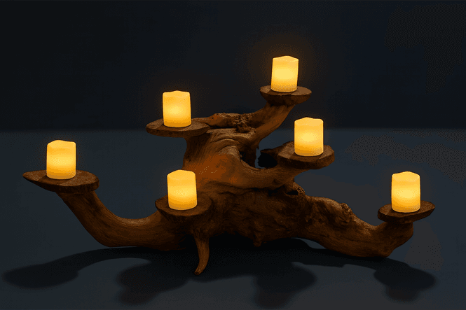 Hovedbilde 20-pakning Dekorative LED-telys med naturtro flammeeffekt (4,5 x 3,7 cm)