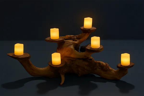 Hovedbilde 20 pk med dekorative led kubbelys 