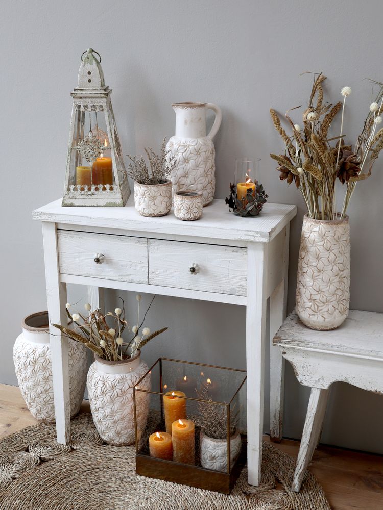 Fransk benk Chic Antique i fargen hvit