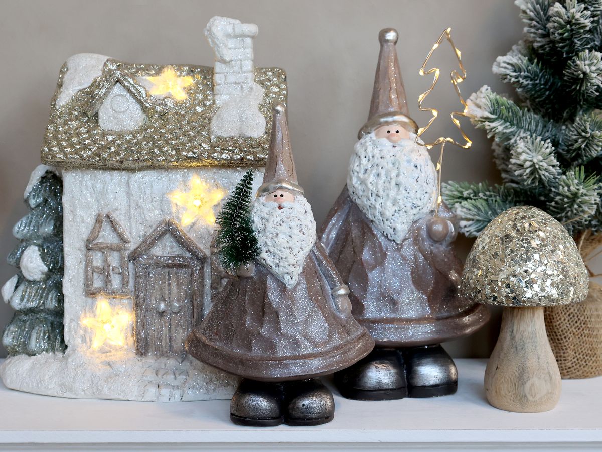 Julenisser med LED-lys sett med 2 fra Chic Antique