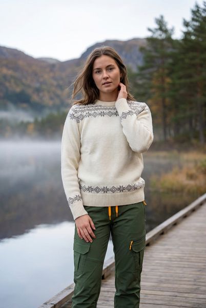 Hovedbilde Voss Unisex ullgenser i offwhite/beige