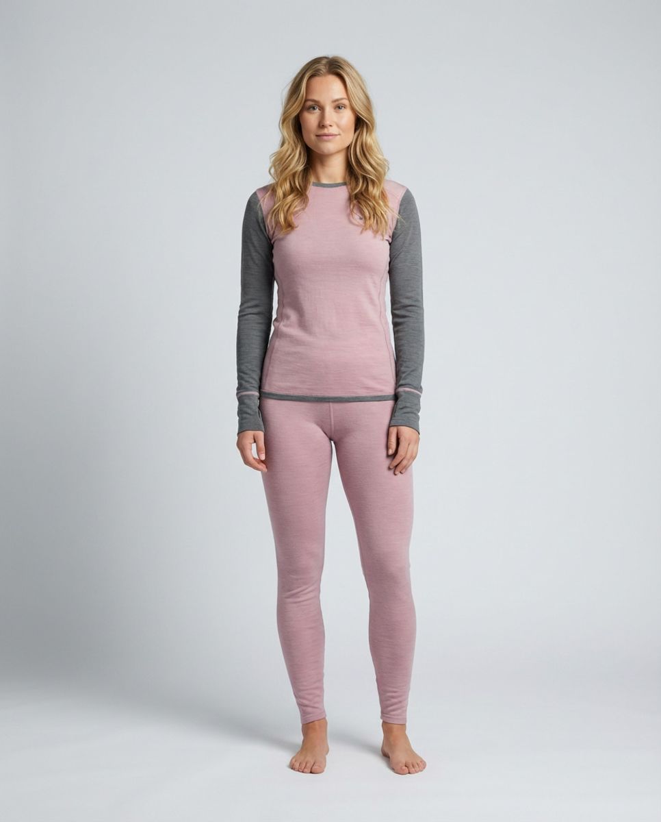 Ullundertøy Lina Longs i merinoull til dame Rosa