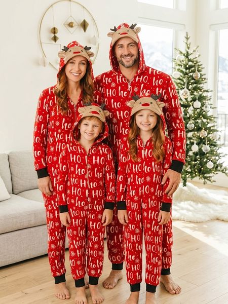 Hovedbilde Julepyjamas jumpsuit HO-HO-HO barn - Match hele familien
