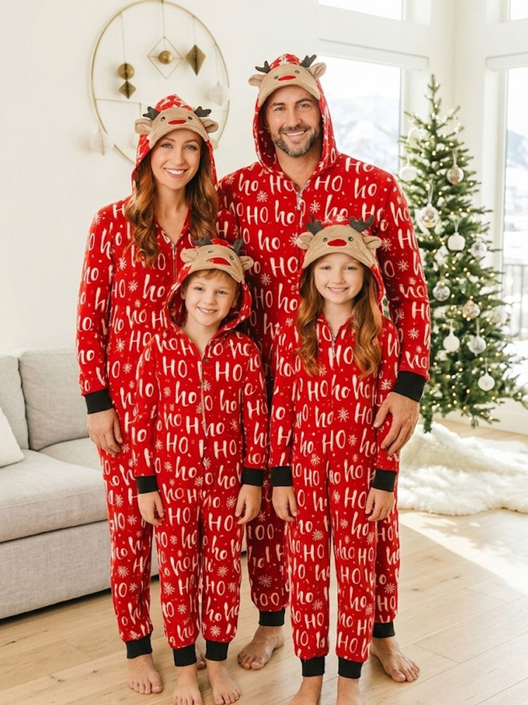 Julepyjamas jumpsuit HO-HO-HO barn - Match hele familien