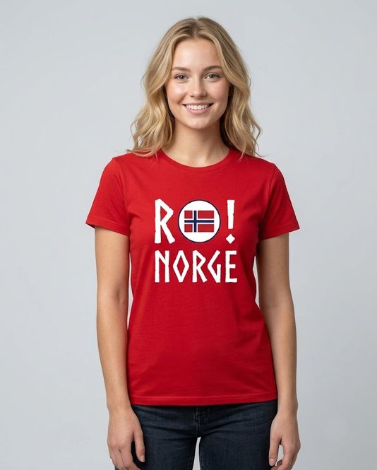 Hovedbilde RO! Norge t-shirt i rød - Norsk supporter T-skjorte
