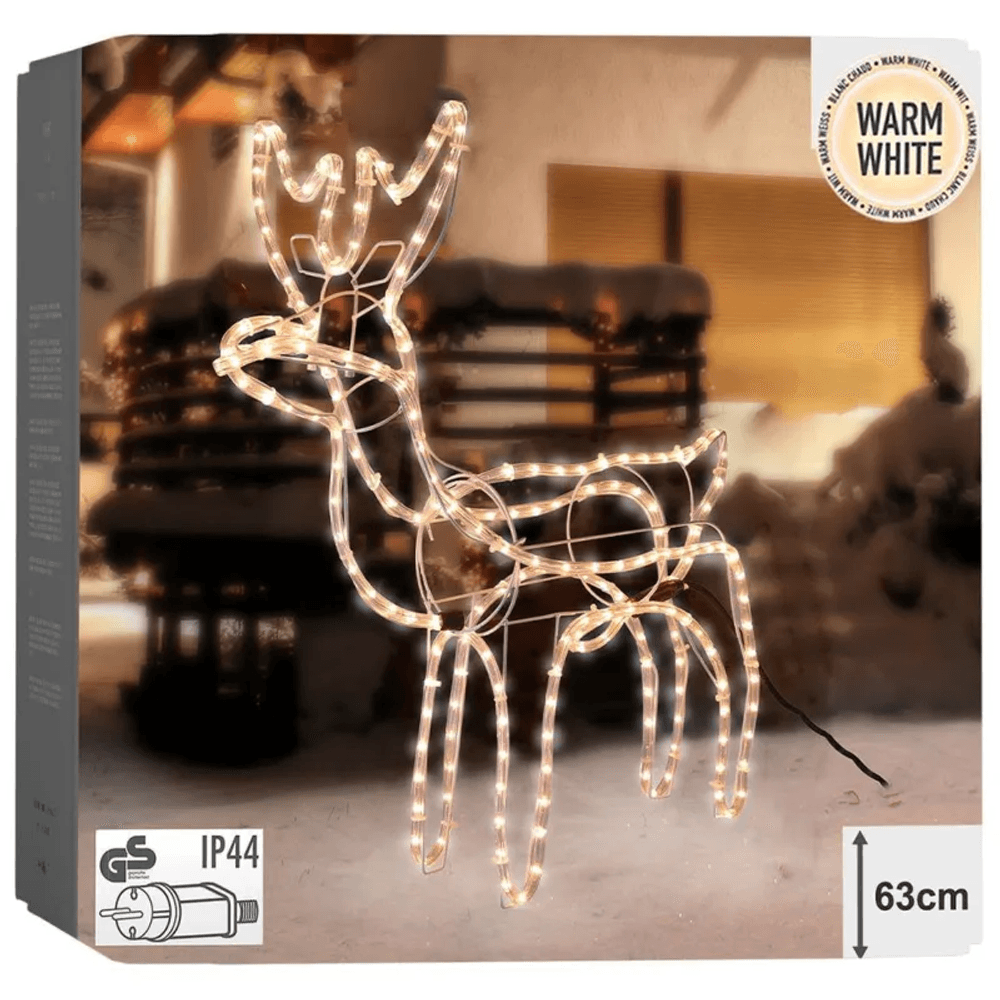 Reinsdyr med ledlys 63 cm - Til ute eller inne bruk 