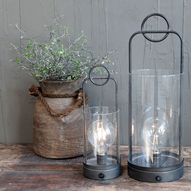 Hovedbilde Liten lanterne med pære og timer fra Chic Antique