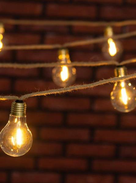 Hovedbilde Dekortau med 10 ledlyspærer jute - 3,5 m