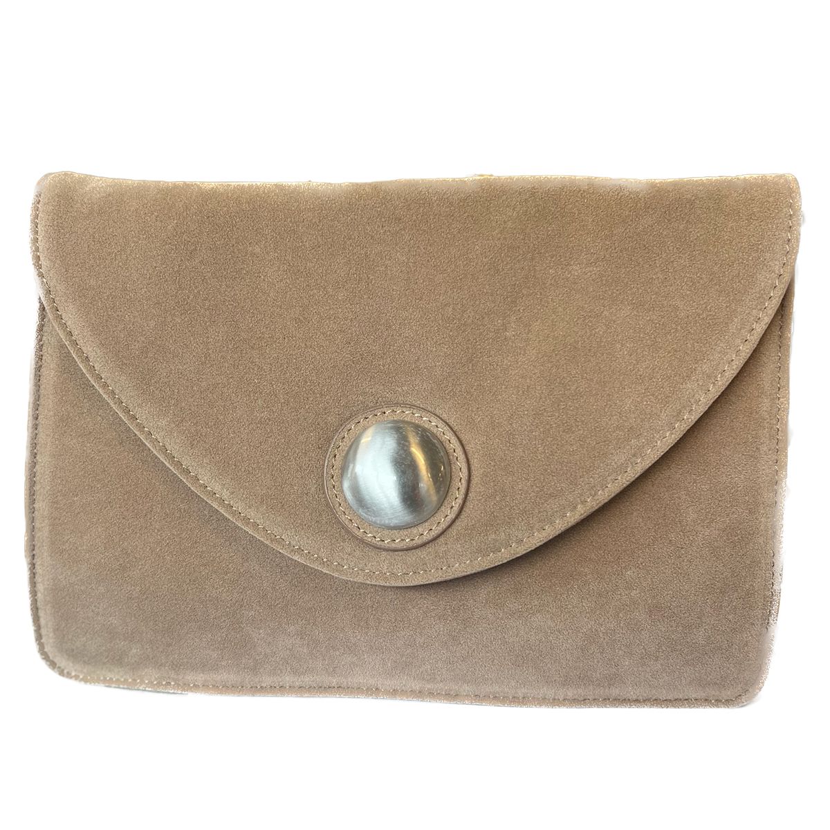 Søt liten clutch i imitert semsket skinn fra Lulu's