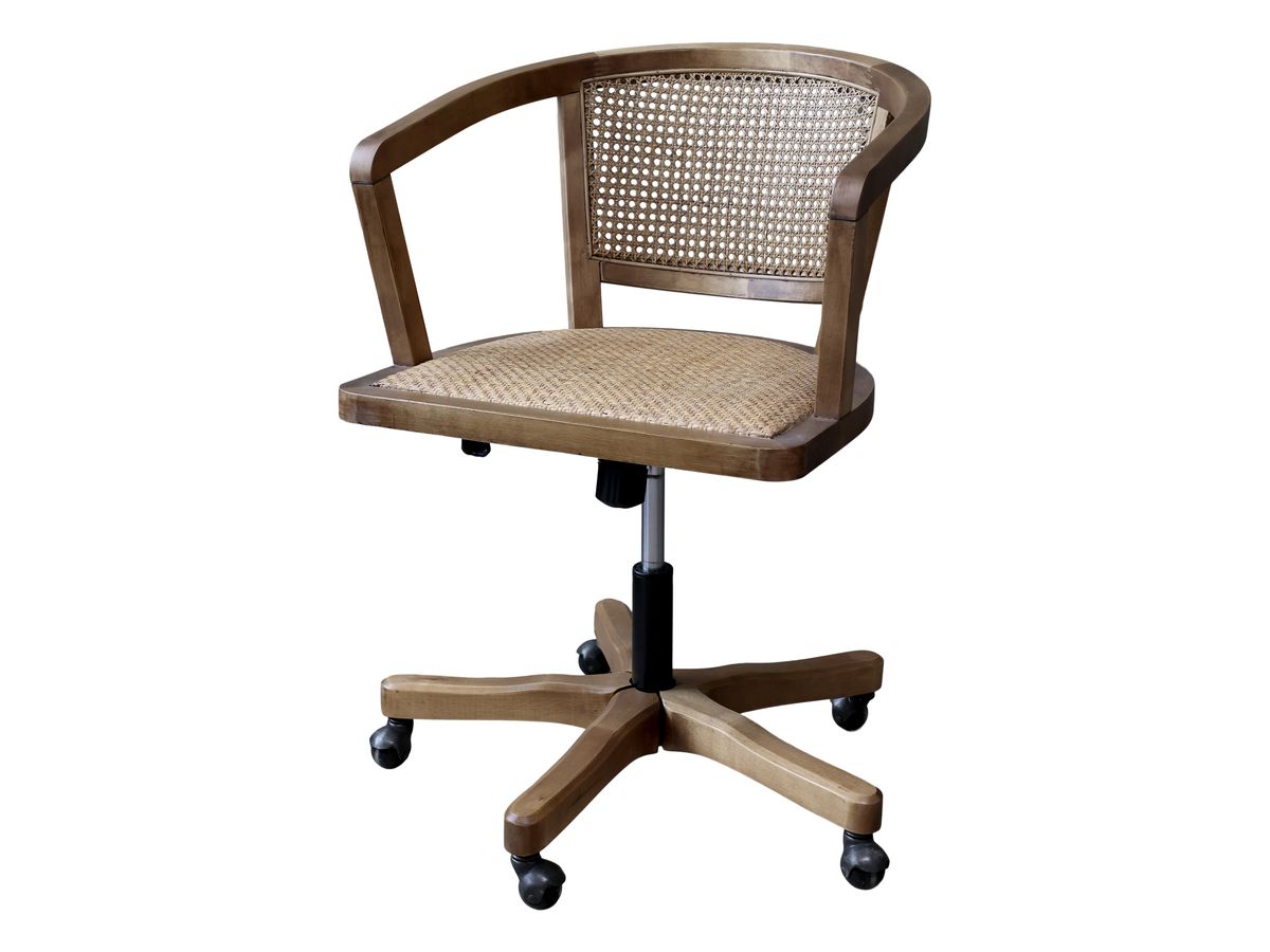 Fransk kontorstol med flettet sete og rygg fra Chic Antique 