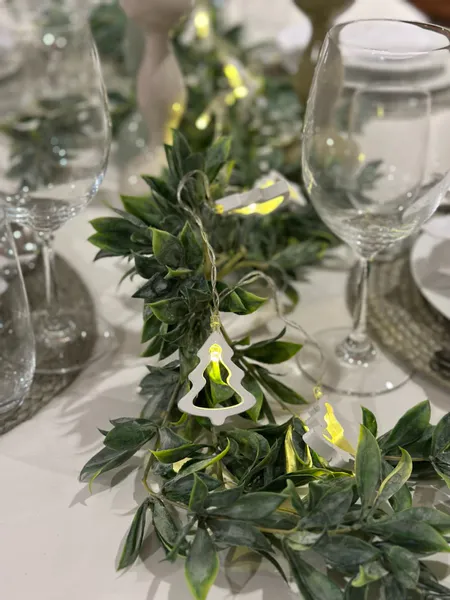 Hovedbilde Lyslenke hvite juletre 10 lys led batteri