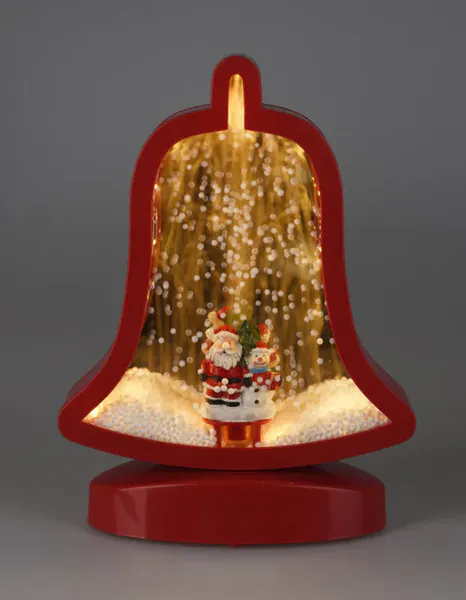 Hovedbilde Julebjelle med ledlys, lyd og snøeffekt