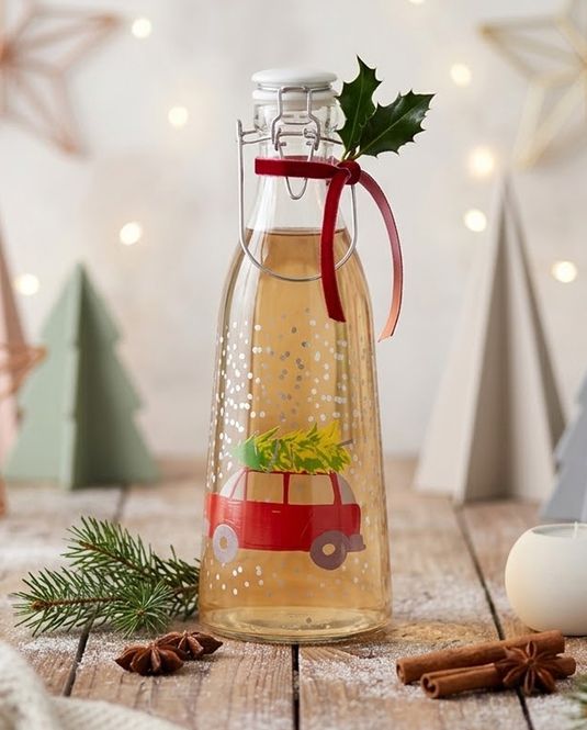 Hovedbilde Glassflaske med julemotiv fra Winteria - 1,1 liter