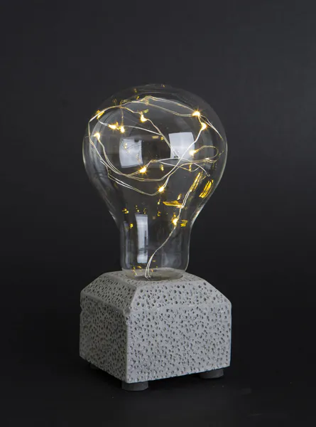 Hovedbilde Lyspære på betongfot med 20 ledlys - 17 cm