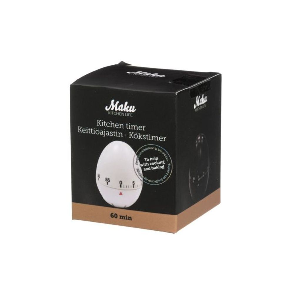 Kjøkkentimer egg i sort eller hvit fra Maku