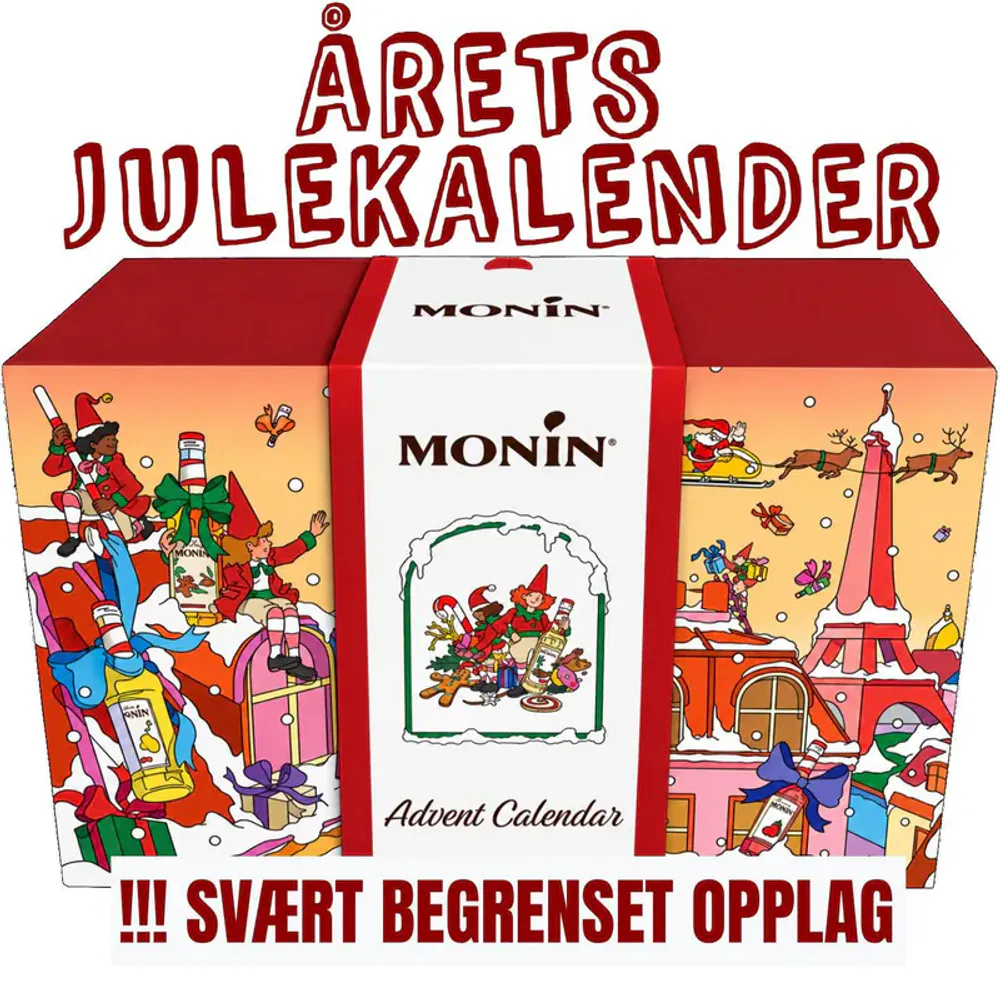 Monin julekalender 2026 - 24 flasker med varierte smaker