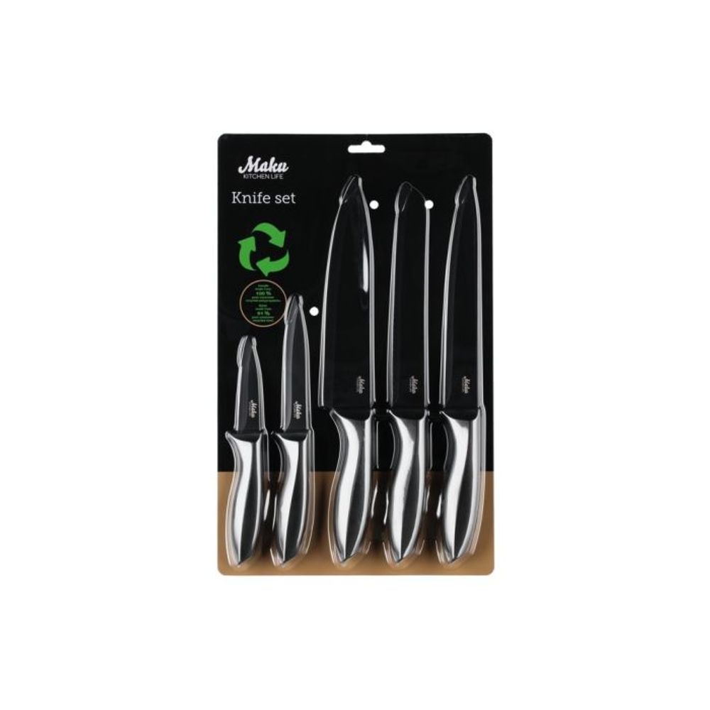 Knivsett med 5 kniver i sort design