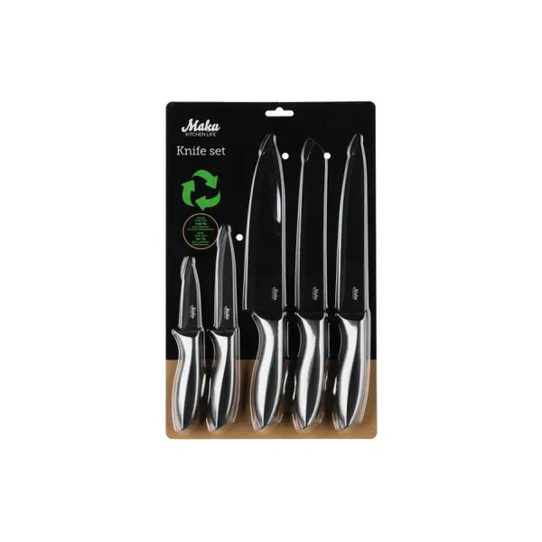 Hovedbilde Knivsett med 5 kniver i sort design